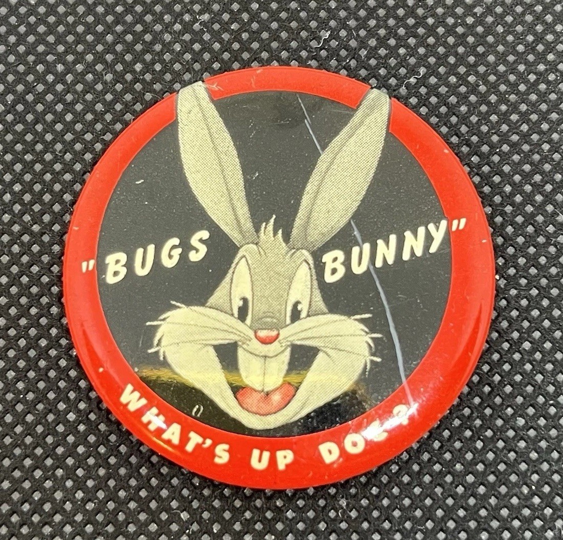 Vintage 1959 Bugs Bunny Pinback Button Originally on Bijou Toys Bugs Bunny Doll