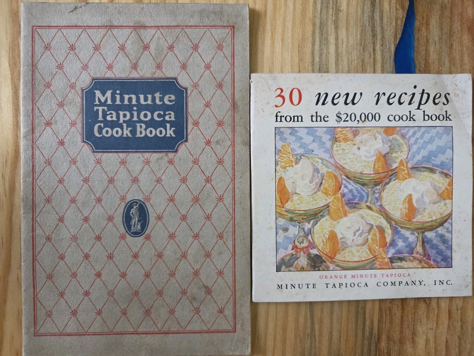 1923 & 1929 MINUTE TAPIOCA vintage advertising cookbooks Desserts Dinners