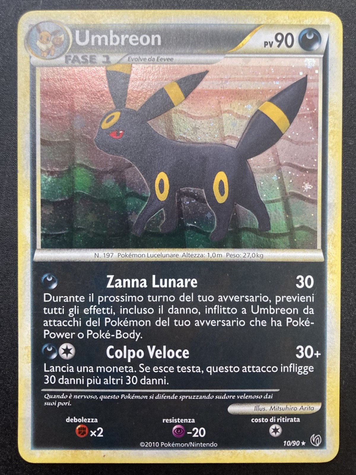 Umbreon 10/90 Undaunted Holo - Near Mint, Italian