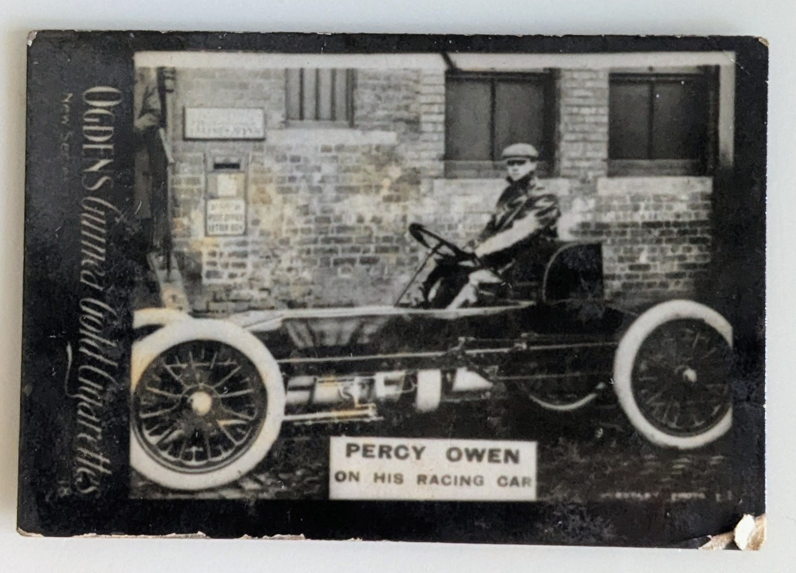 1902 Ogden\'s - \'Guinea Gold New Series I\' - I.98 Percy Owen On His Racing Car 1902 Ogden\'s - \'Guinea Gold New Series I\' - I.98 Percy Owen On His Racing Car