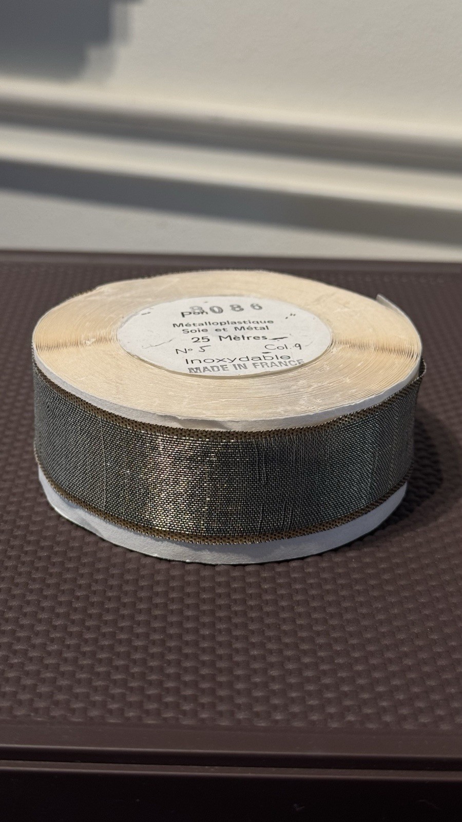 Vintage French Métalloplastique Ribbon Soie et Métal Silk Metal