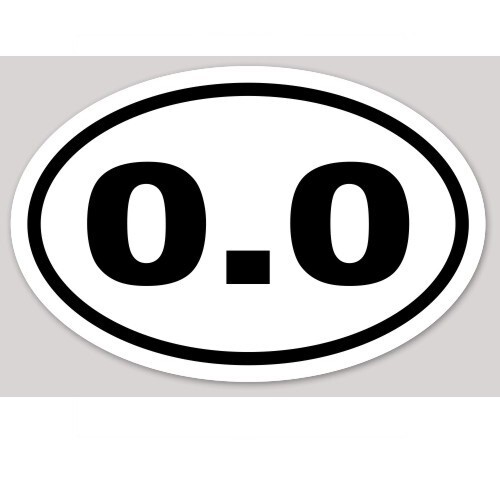 0.0 I Don\'t Run Anti Running Funny Oval Sticker 3.25x5 Vinyl Bumper Sticker