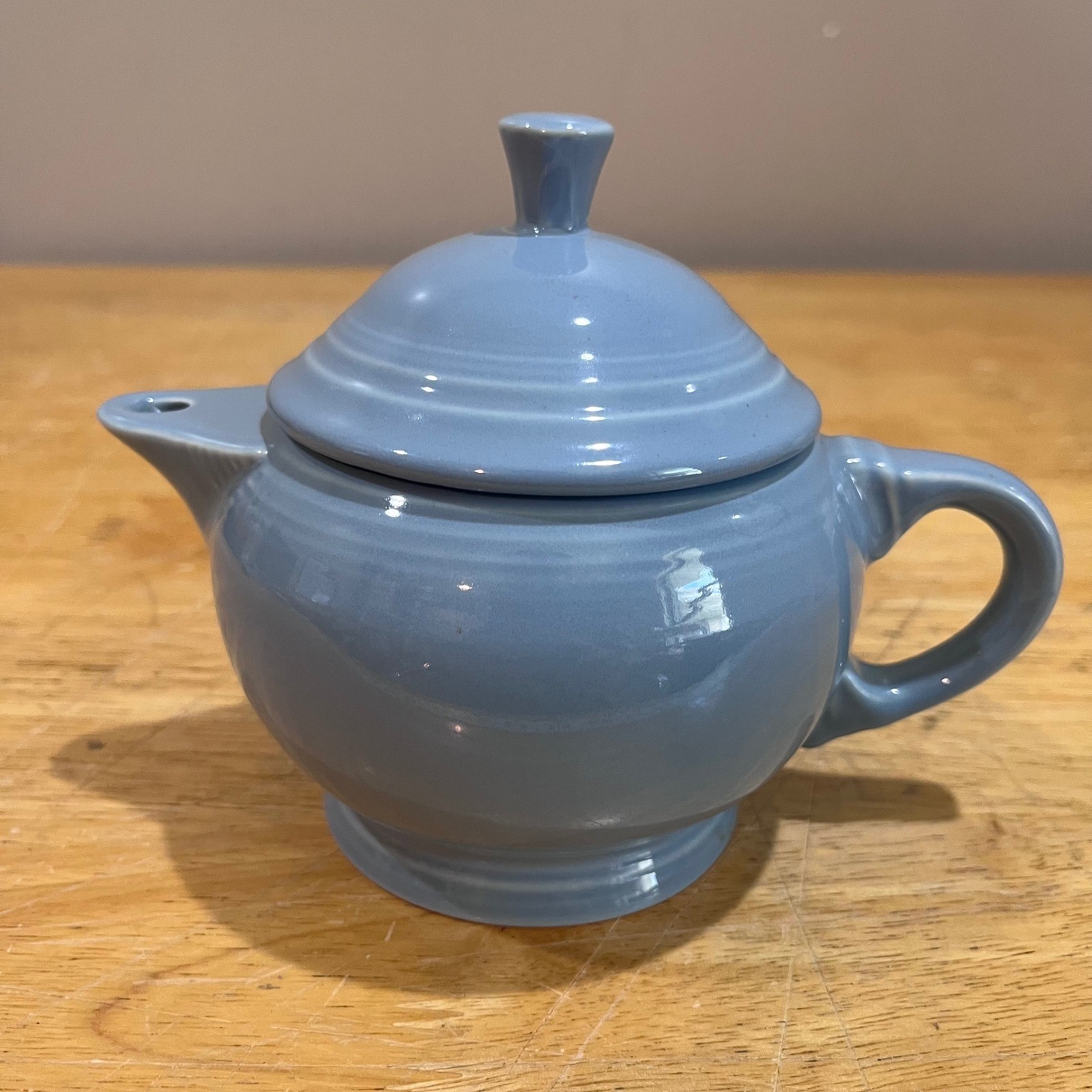 Vtg Fiesta Periwinkle Blue Small Teapot Lid 2 Cup HLC USA Ceramic Pottery
