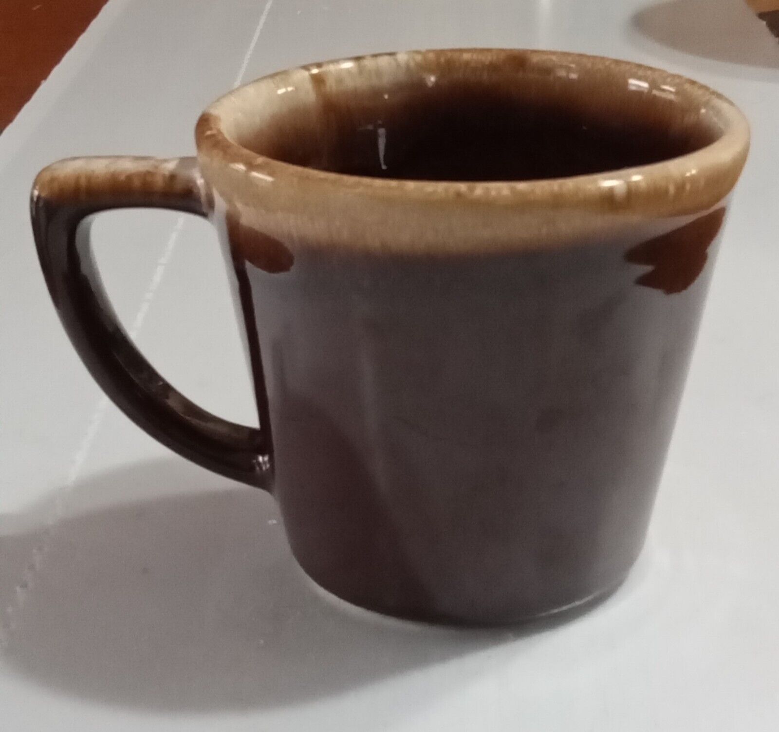 McCoy Mirror Brown Drip D-Handle Coffee Mug USA