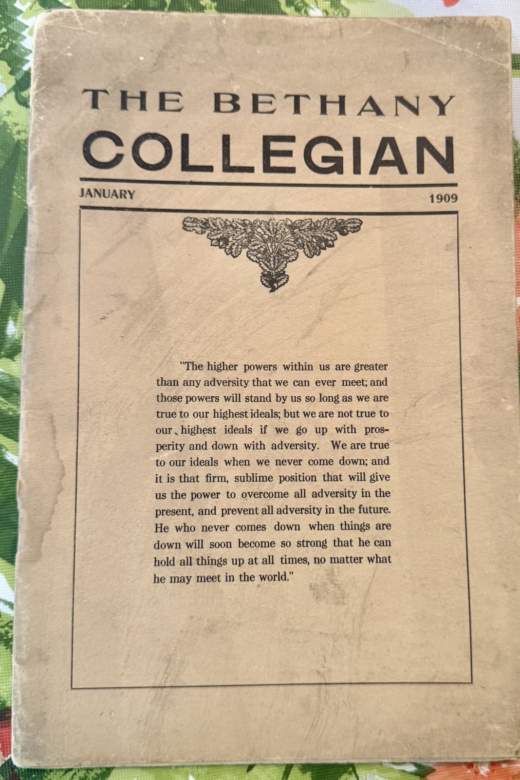 1909 THE BETHANY COLLEGIAN PUBLICATION COLLEGE BROOKE COUNTY WEST VIRGINIA P1