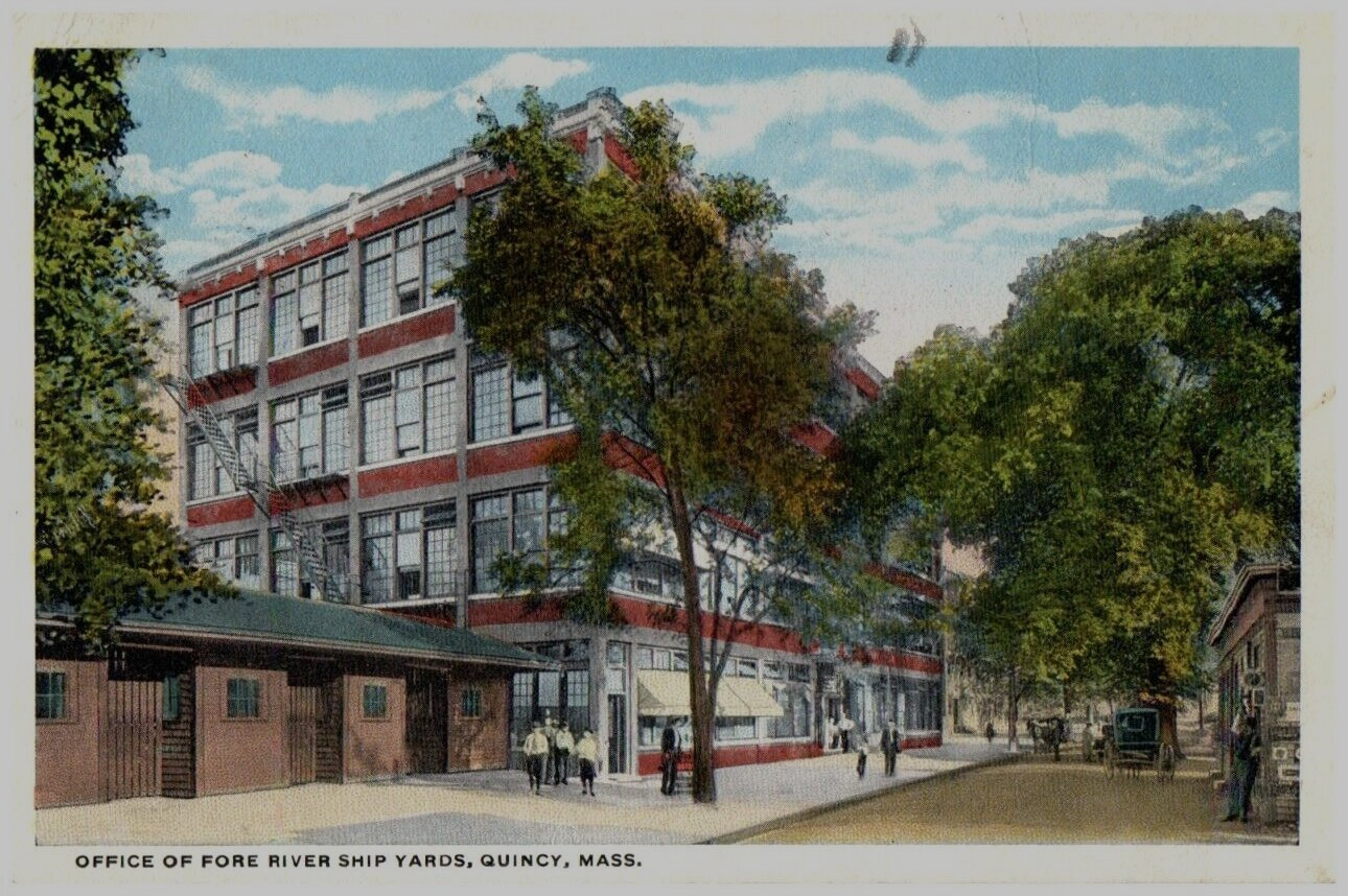 Vintage Postcard 1917 Office of the Fore River Ship Yards, Quincy, Massachusetts Vintage Postcard 1917 Office of the Fore River Ship Yards, Quincy, Massachusetts
