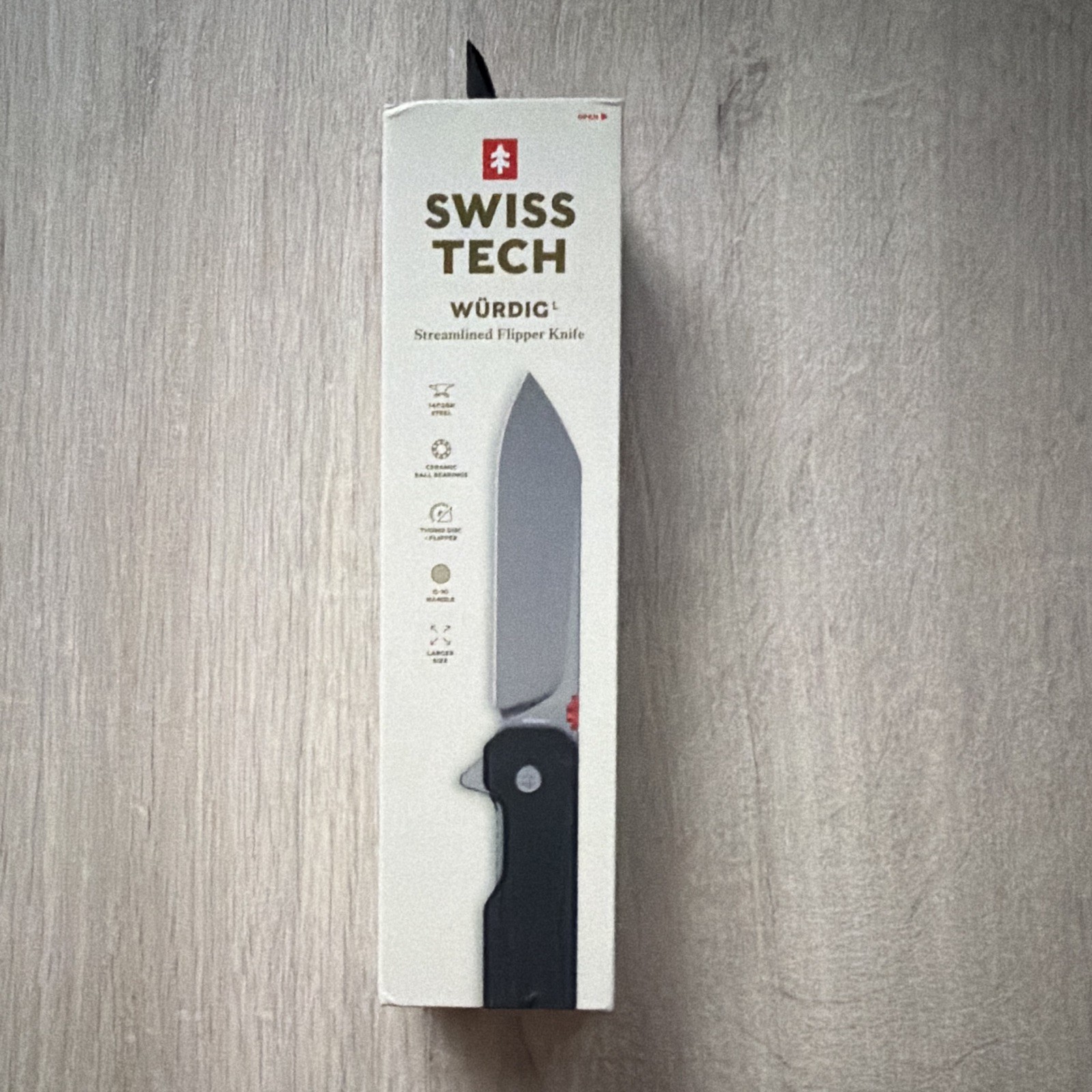 SWISS+TECH Würdig Pocketknife 14C28N Blade Black G-10 Drop Point Liner Clip SWISS+TECH Würdig Pocketknife 14C28N Blade Black G-10 Drop Point Liner Clip