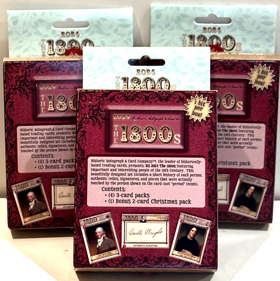 2024 Historic Autographs The 1800's Trading Cards Factory Sealed Box Lot of 3 2024 Historic Autographs The 1800's Trading Cards Factory Sealed Box Lot of 3