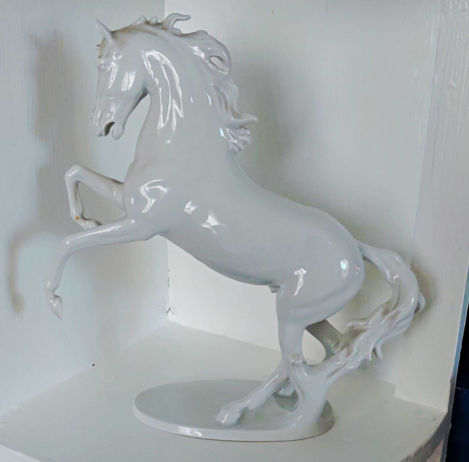 Vintage AK Kaiser Porcelain Rearing Stallion Horse Figurine Meteor 380 W Germany Vintage AK Kaiser Porcelain Rearing Stallion Horse Figurine Meteor 380 W Germany