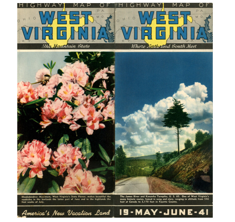 Vintage 1941 (May/June) West Virginia Official State Highway Department Road Map Vintage 1941 (May/June) West Virginia Official State Highway Department Road Map