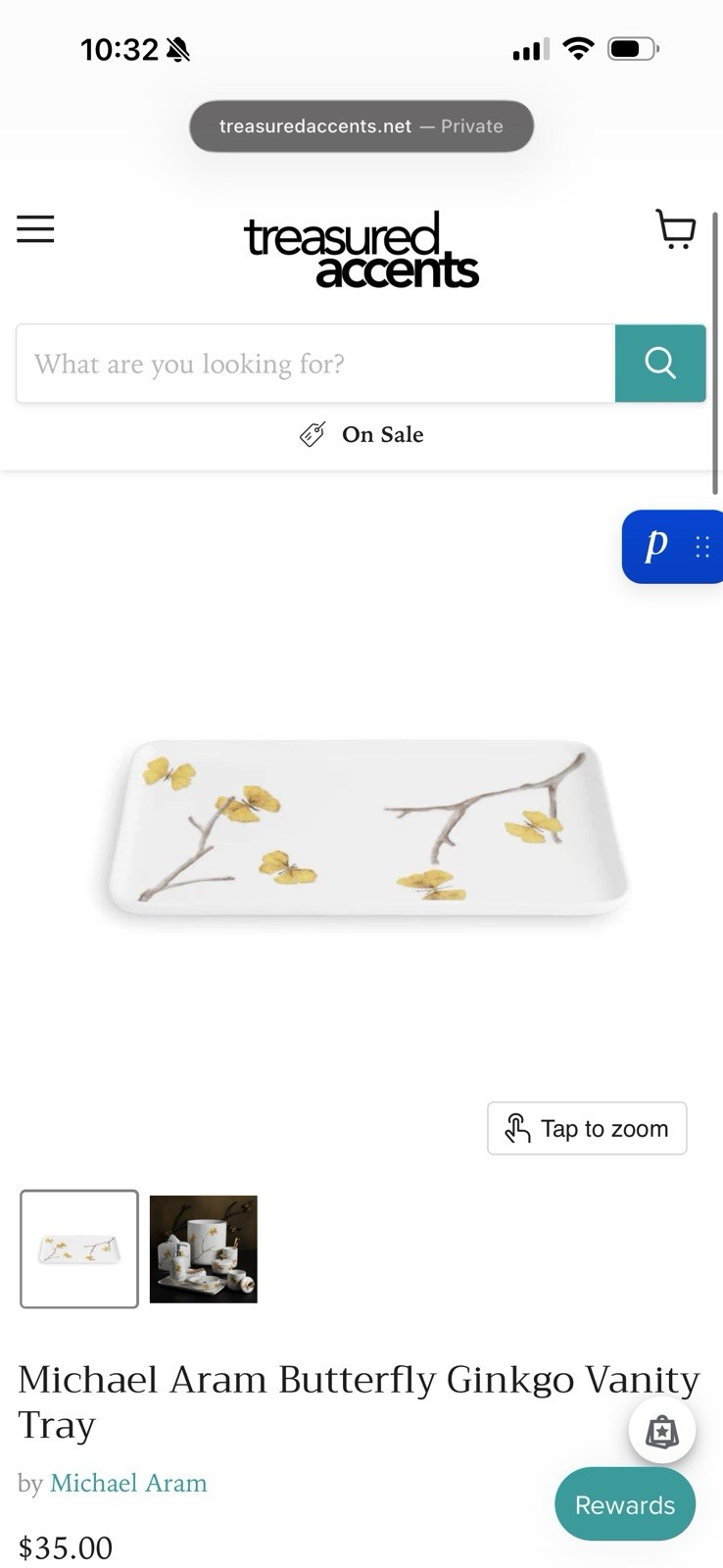 Michael Aram Butterfly Ginkgo Vanity Tray Michael Aram Butterfly Ginkgo Vanity Tray