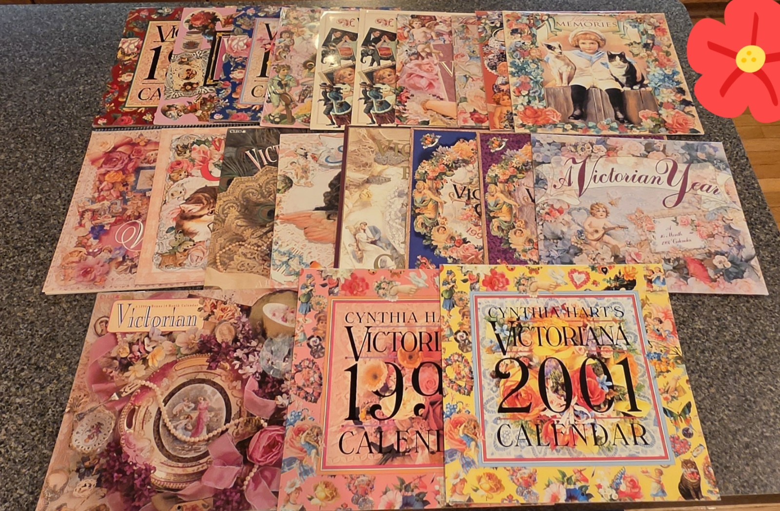 Vintage VICTORIAN STYLE Assorted CALENDARS Lot of 21