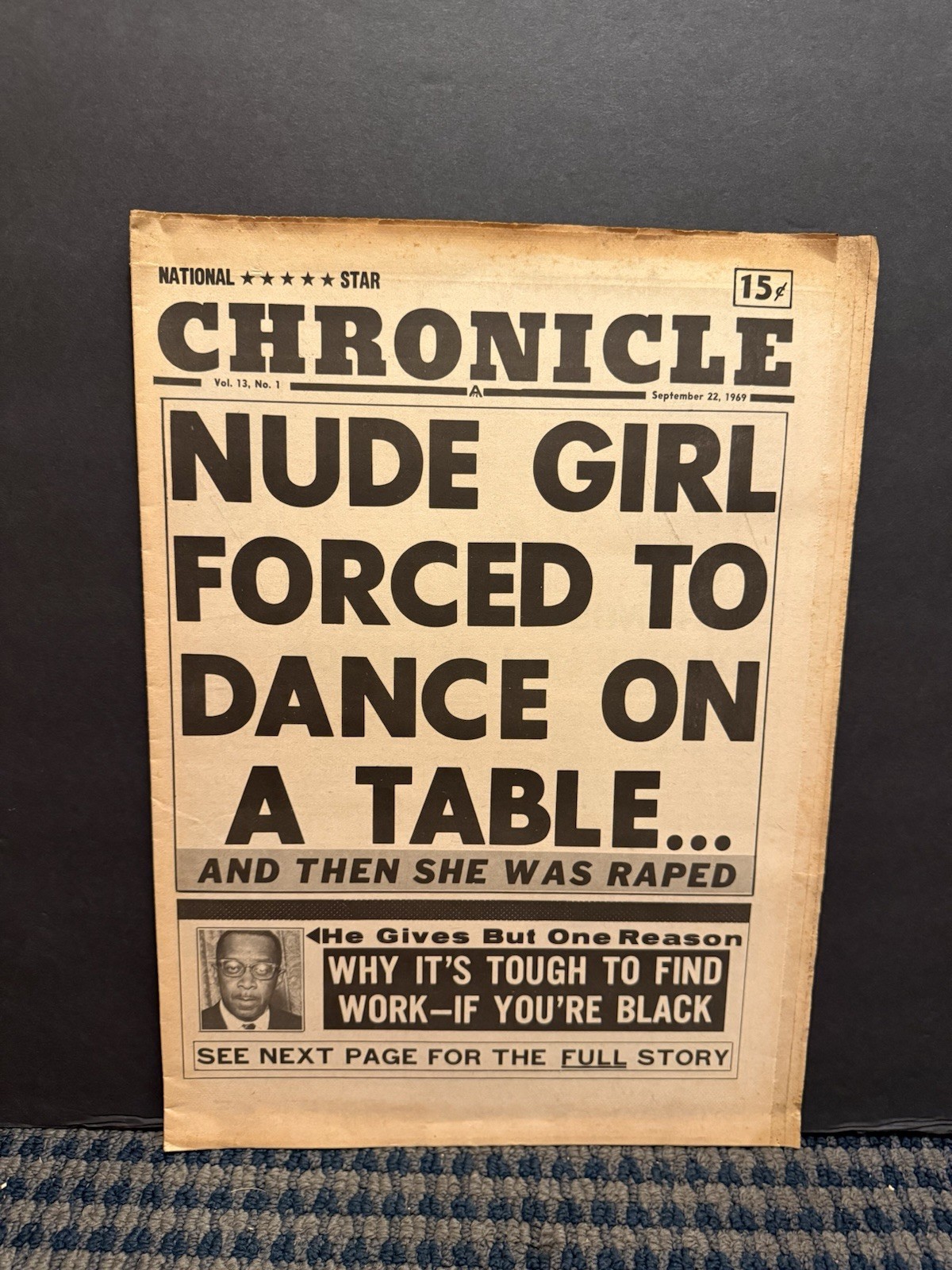 1969 National Star Chronicle Newspaper, Nude Girl Forced/Dance Table   (VRN10Q)