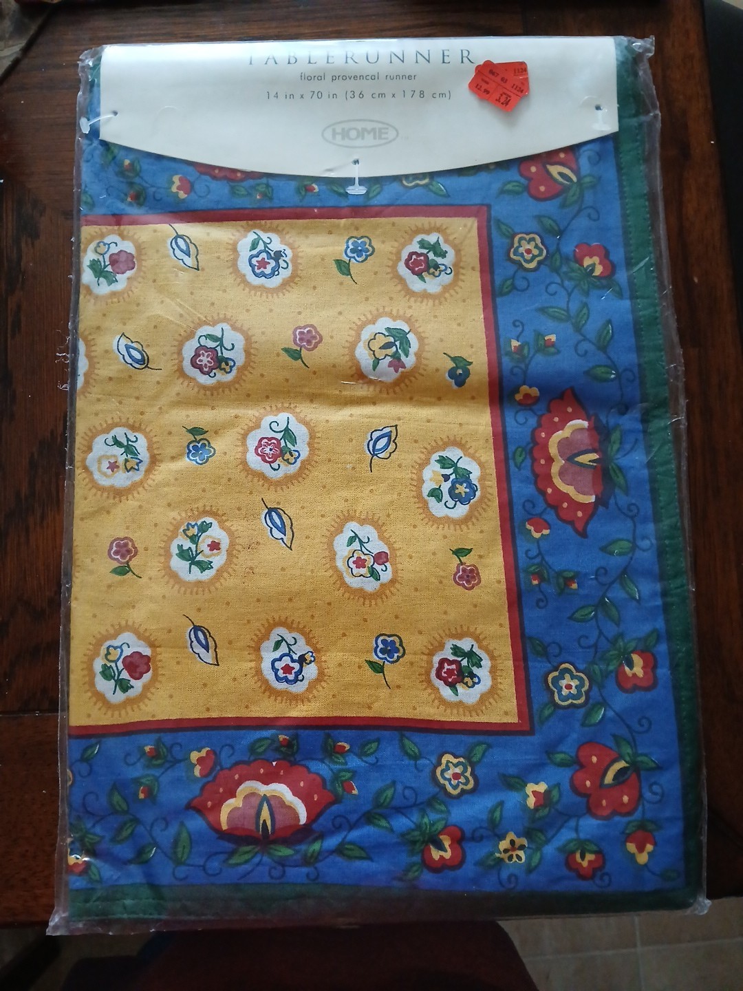 Vtg 2000 Country  Floral Print Rectangle Provencal Tablerunner 14\