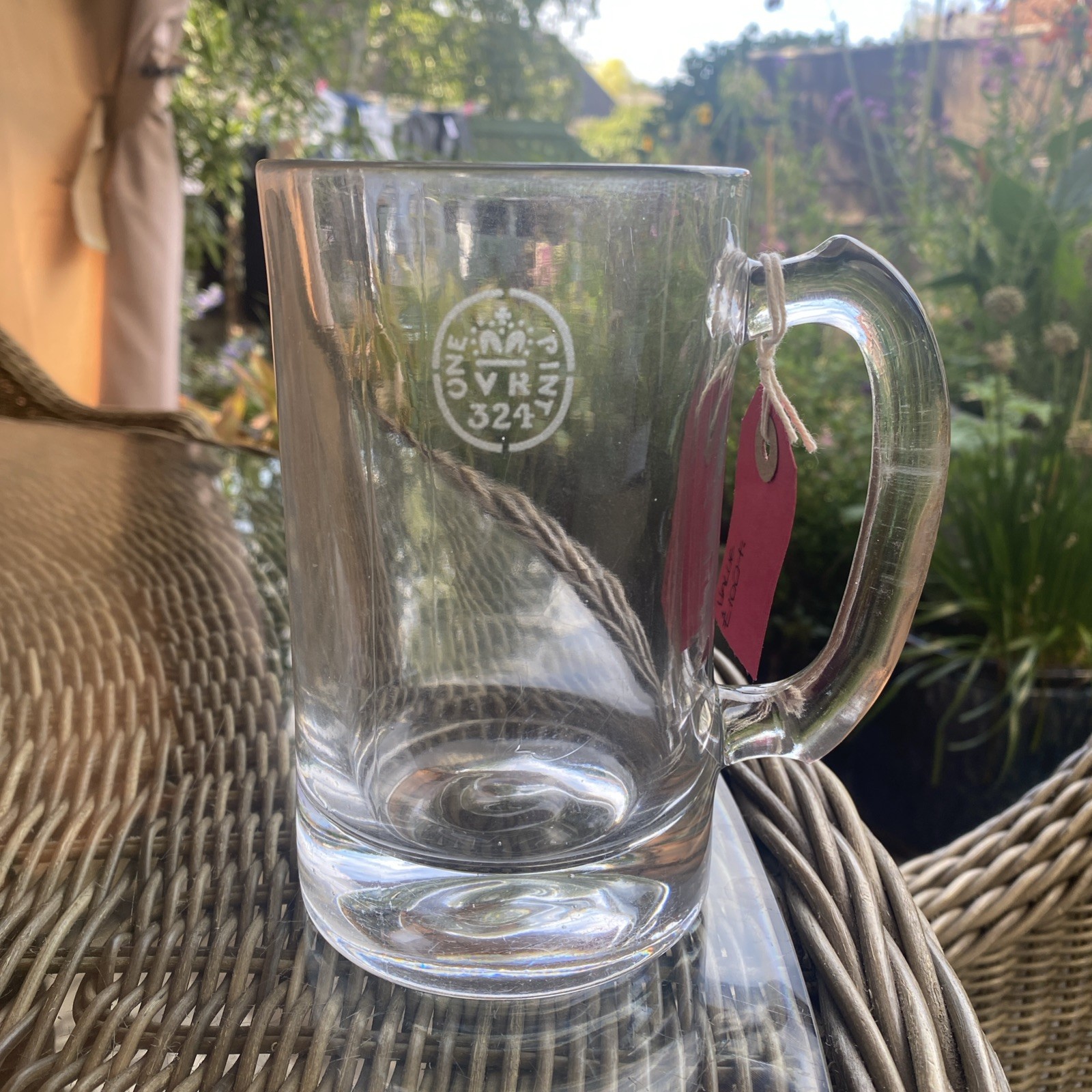 Antique Victorian Pint Glass V.R 324 Excise Stamped Alw Mug Pub Rare