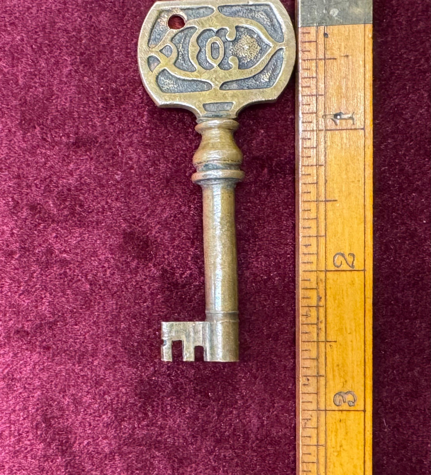 🌿 🗝️ Antique Skeleton Key Vintage Brass Cabinet Trunk Furniture Key