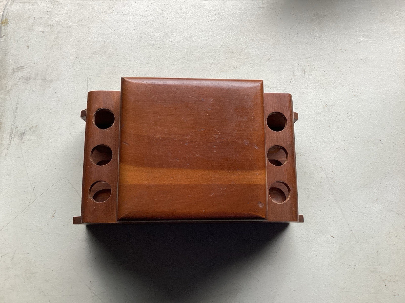Vintage Wooden Pipe Rack Storage Box