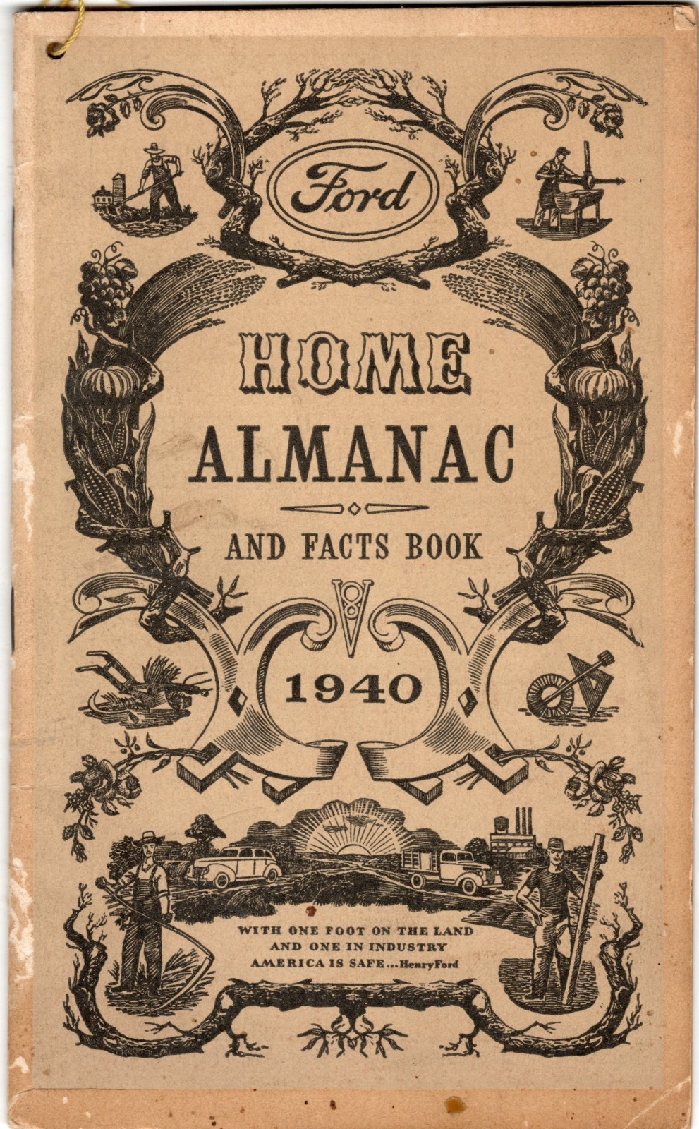 Vintage New Ford Home Almanac And Facts Book 1940-Bedford, Penna.-Motor Sales