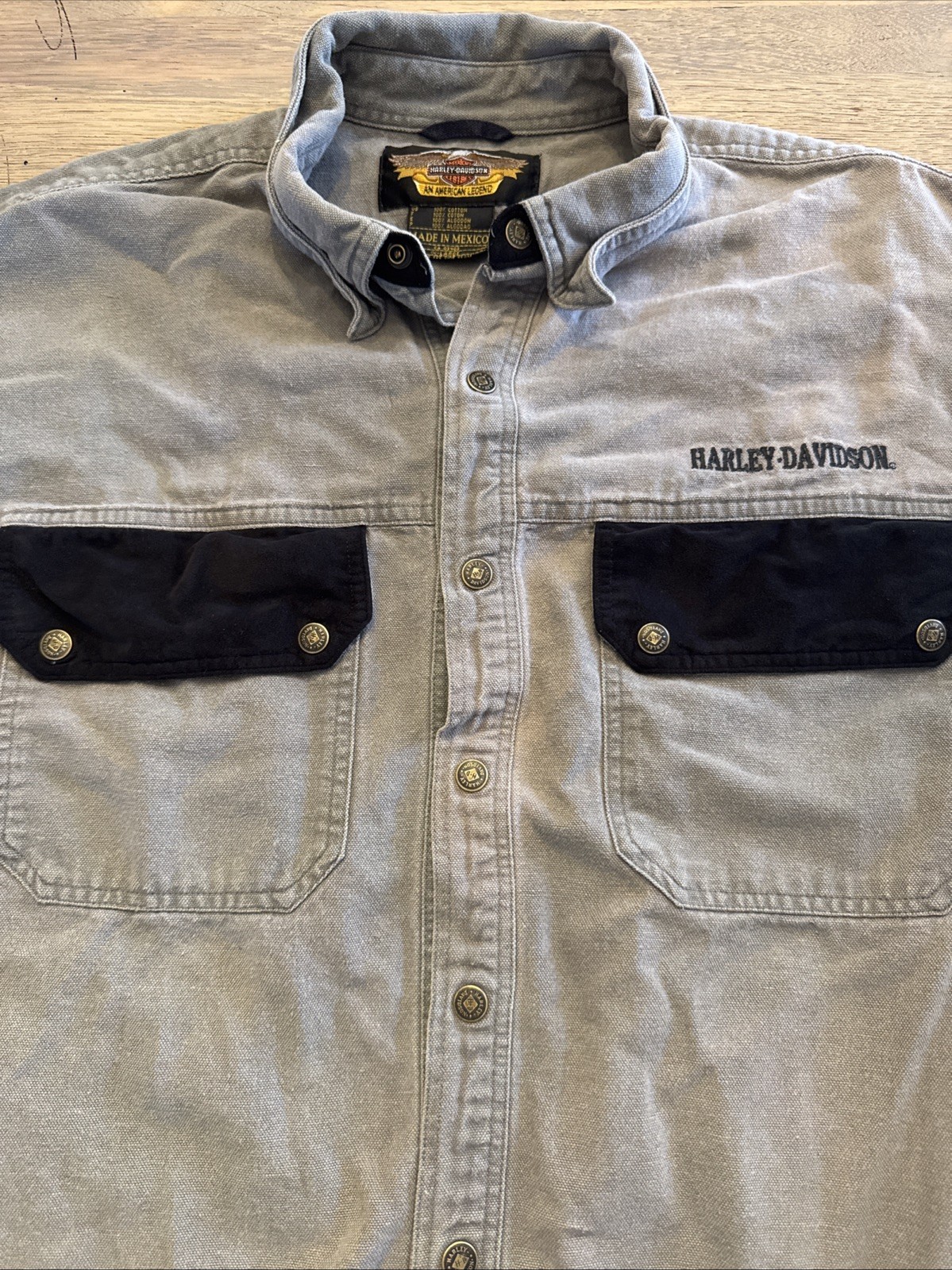 Vintage Early 2000s Harley Davidson An American Legend Work Shirt Jacket Mens XL