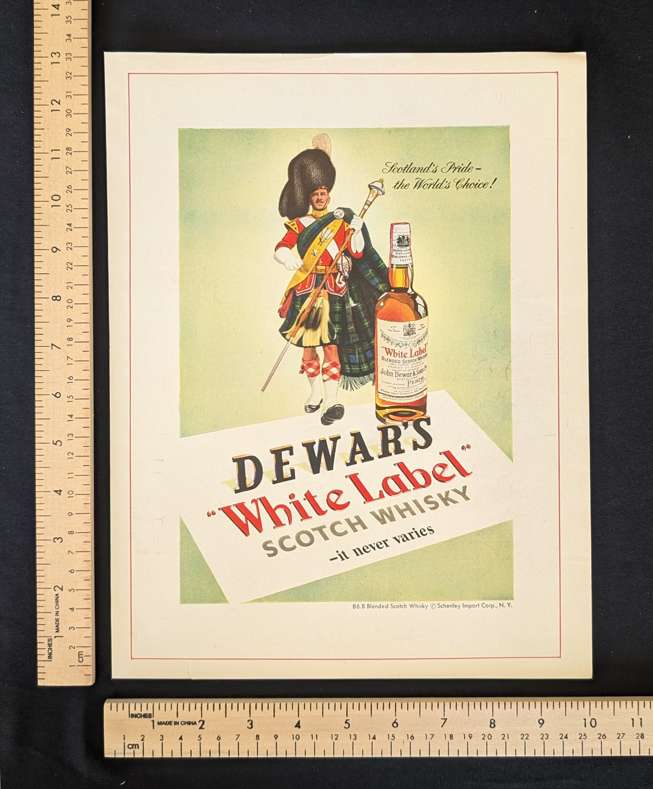 Vintage 1954 Dewar's White Label Scotch Whisky Color Print Ad Full Page 1950s