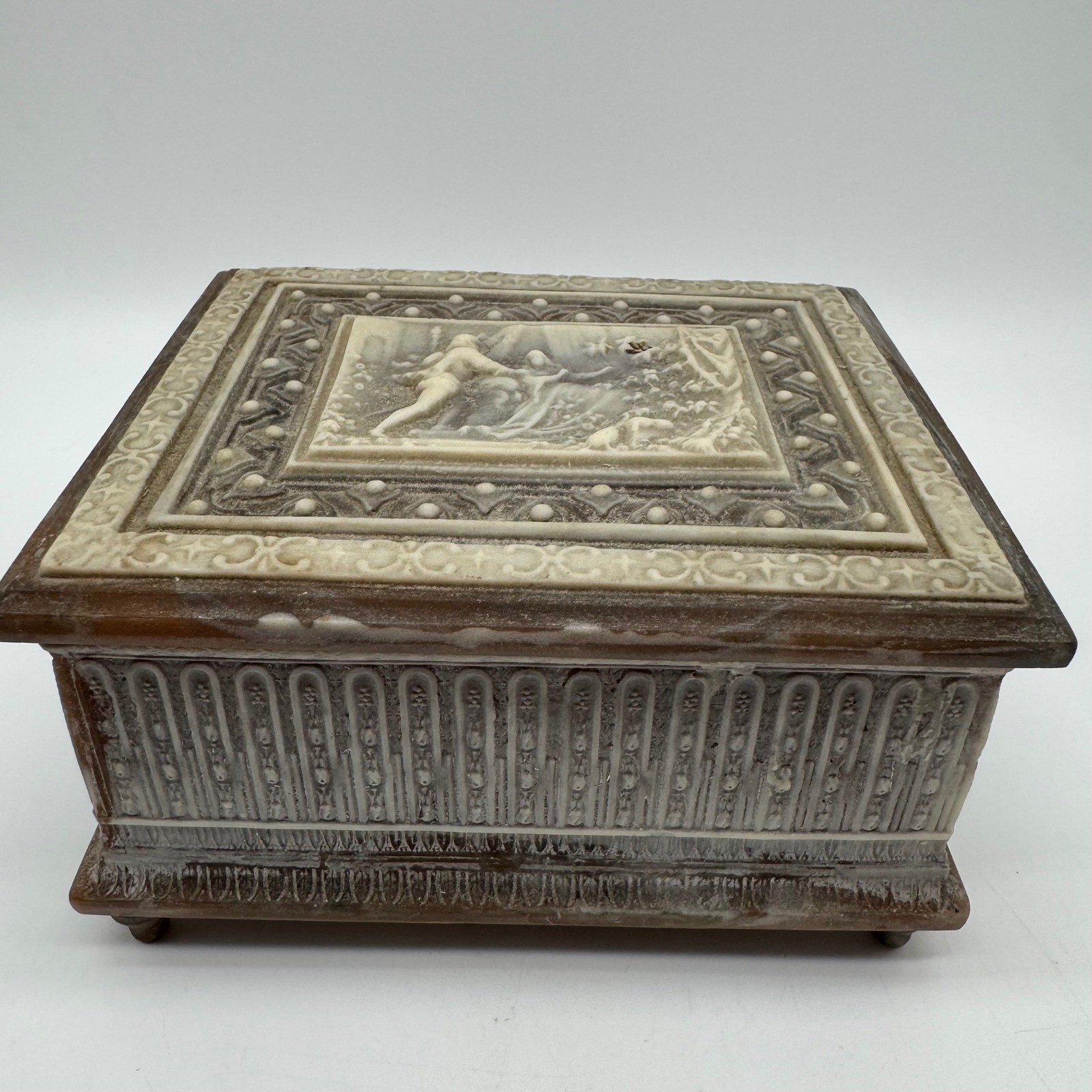 Vintage Incolay Stone Sleeping Beauty Music Box Swiss Reuge Once Upon A Dream 6\ Vintage Incolay Stone Sleeping Beauty Music Box Swiss Reuge Once Upon A Dream 6\