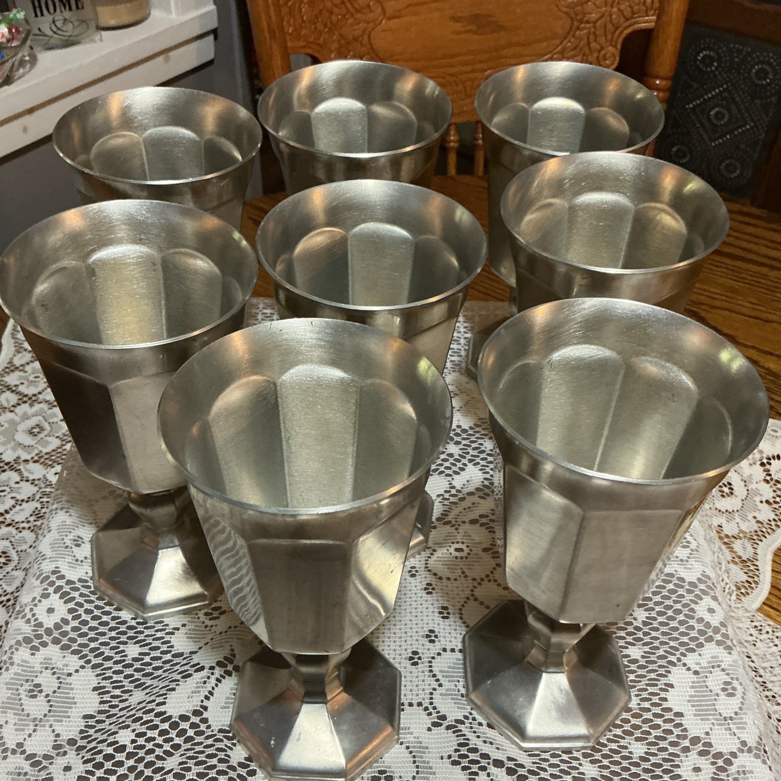 VTG 1970's - 7~PIECE SET - 6.5-inch Water Goblets Gorham PH24 Octette Satin VTG 1970's - 7~PIECE SET - 6.5-inch Water Goblets Gorham PH24 Octette Satin