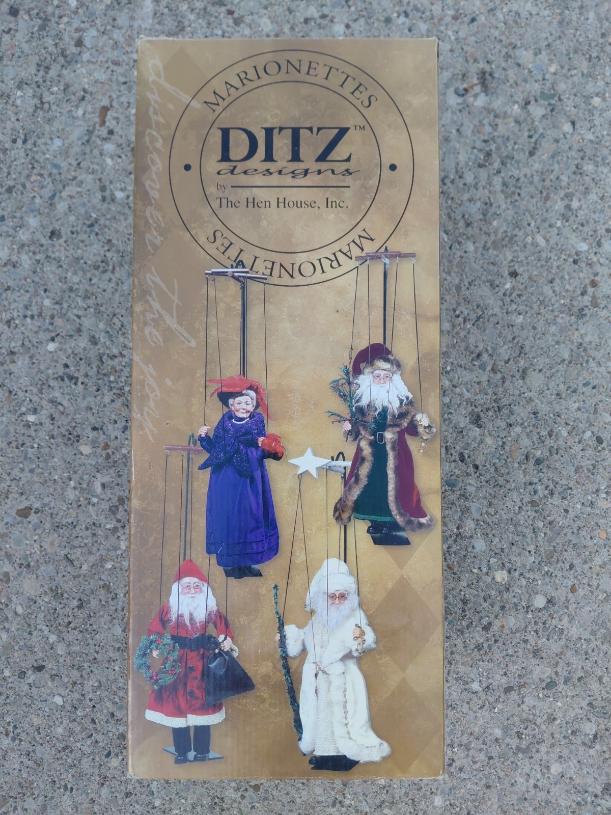 Vintage Ditz Design Red Hat Society Lady Marionette Puppet Doll 40133 New In Box