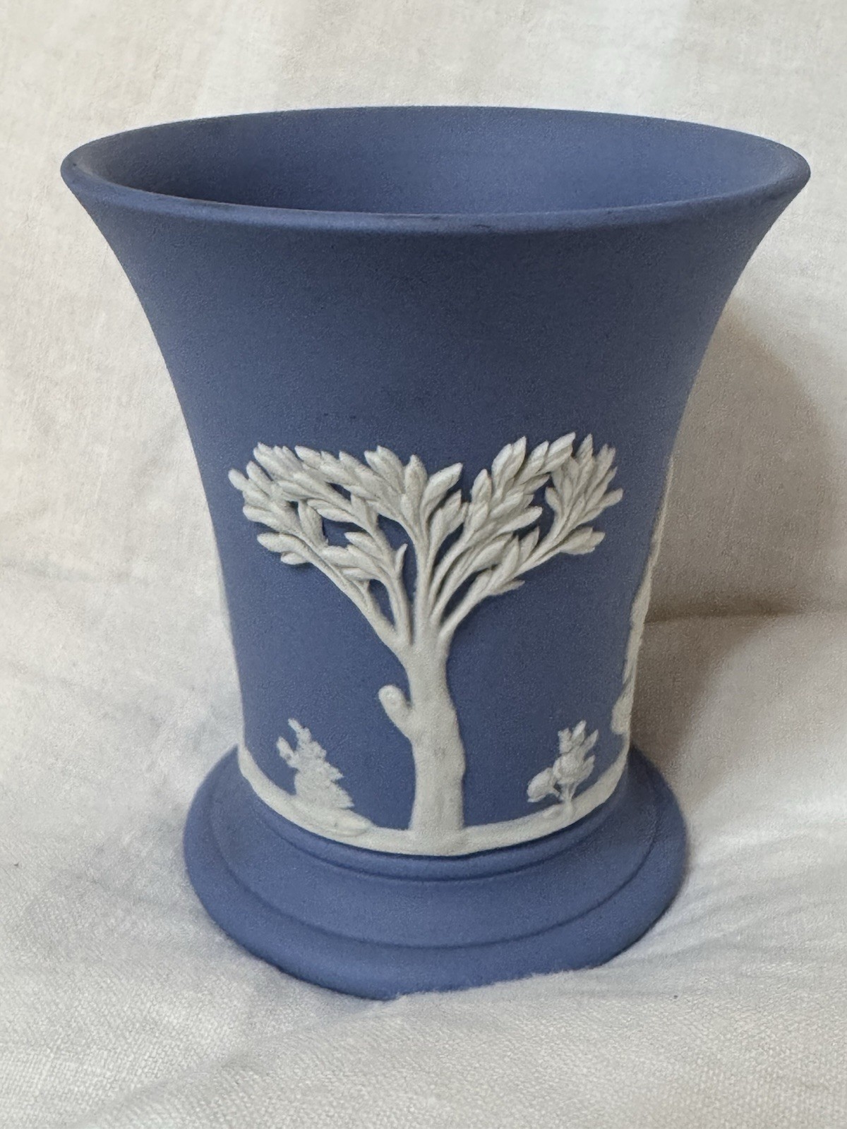 Vintage Wedgewood Blue Jasperware  Small Vase-4\