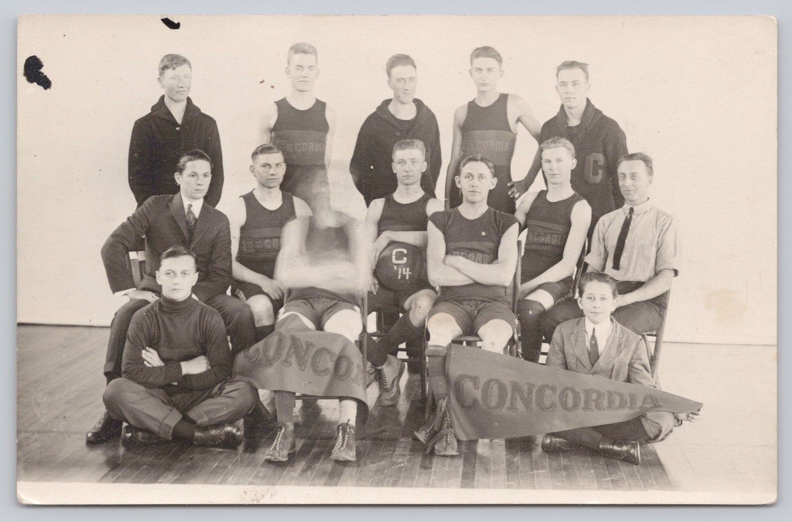 RPPC Concordia College Minnesota MN 1914 Basketball Team Photo Postcard RPPC Concordia College Minnesota MN 1914 Basketball Team Photo Postcard