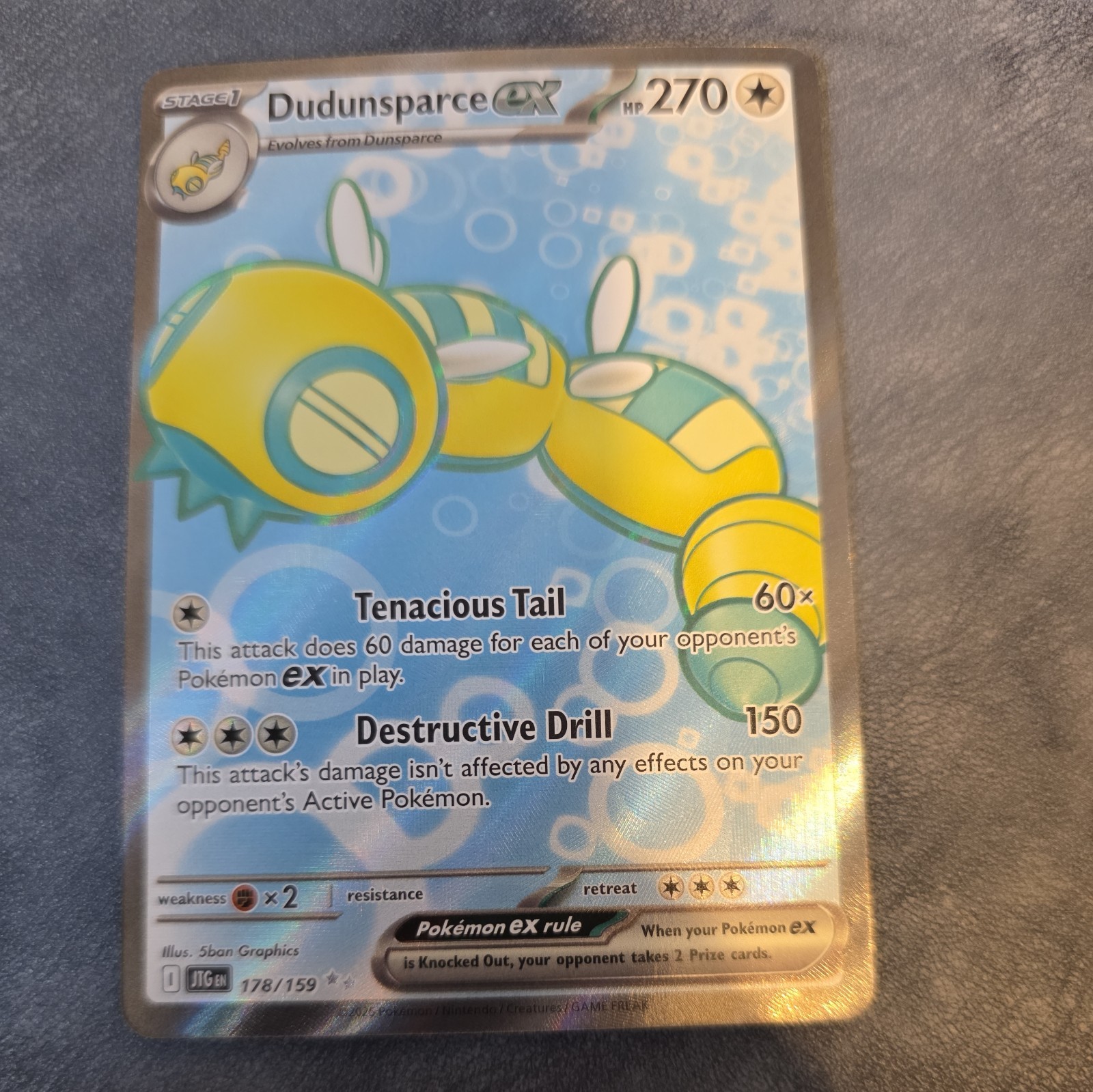 Pokémon TCG Dudunsparce ex 178/159 Sv09 Journey Together Ultra Rare Full Art