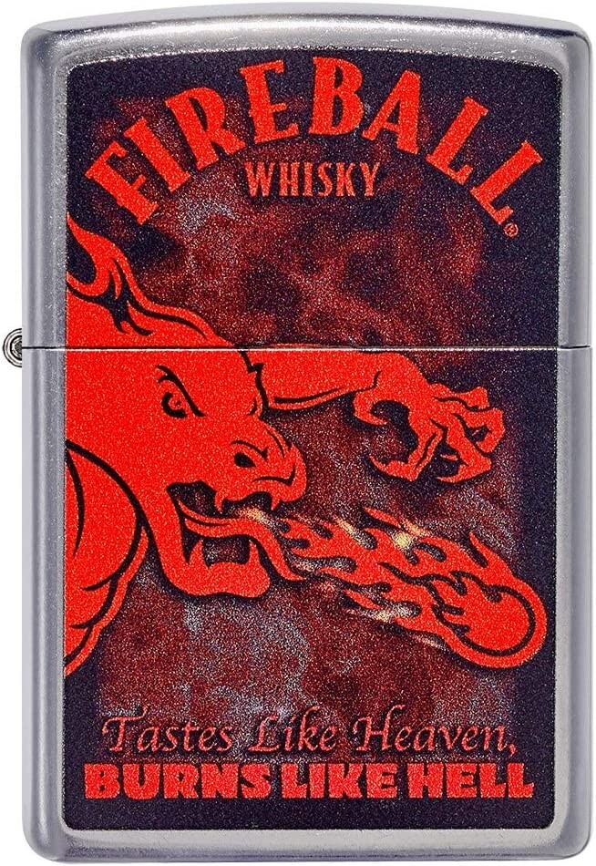 Zippo 49308 Fireball Whiskey Burns Like Hell Street Chrome Zippo 49308 Fireball Whiskey Burns Like Hell Street Chrome
