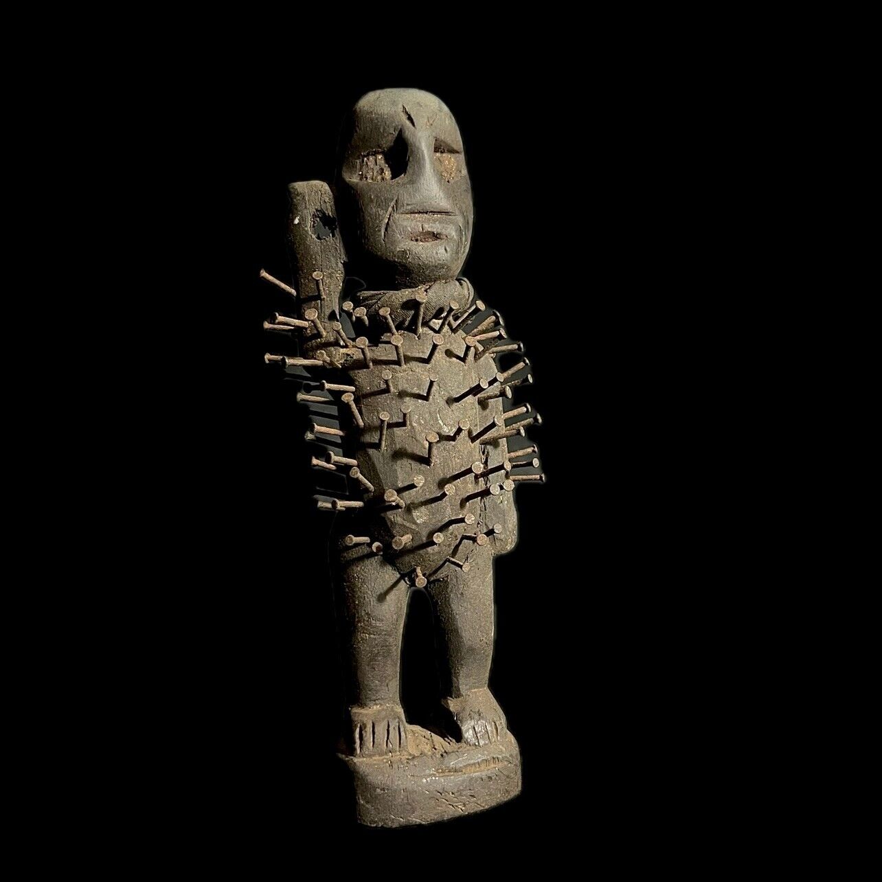 African wood power figure primitive art  Nkisi Nkondi statue voodoo-G1562