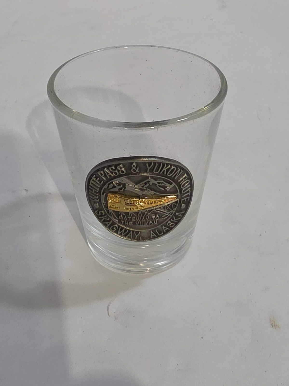 Vintage White Pass Yukon Route Shot Glass Alaska Souvenir Train 