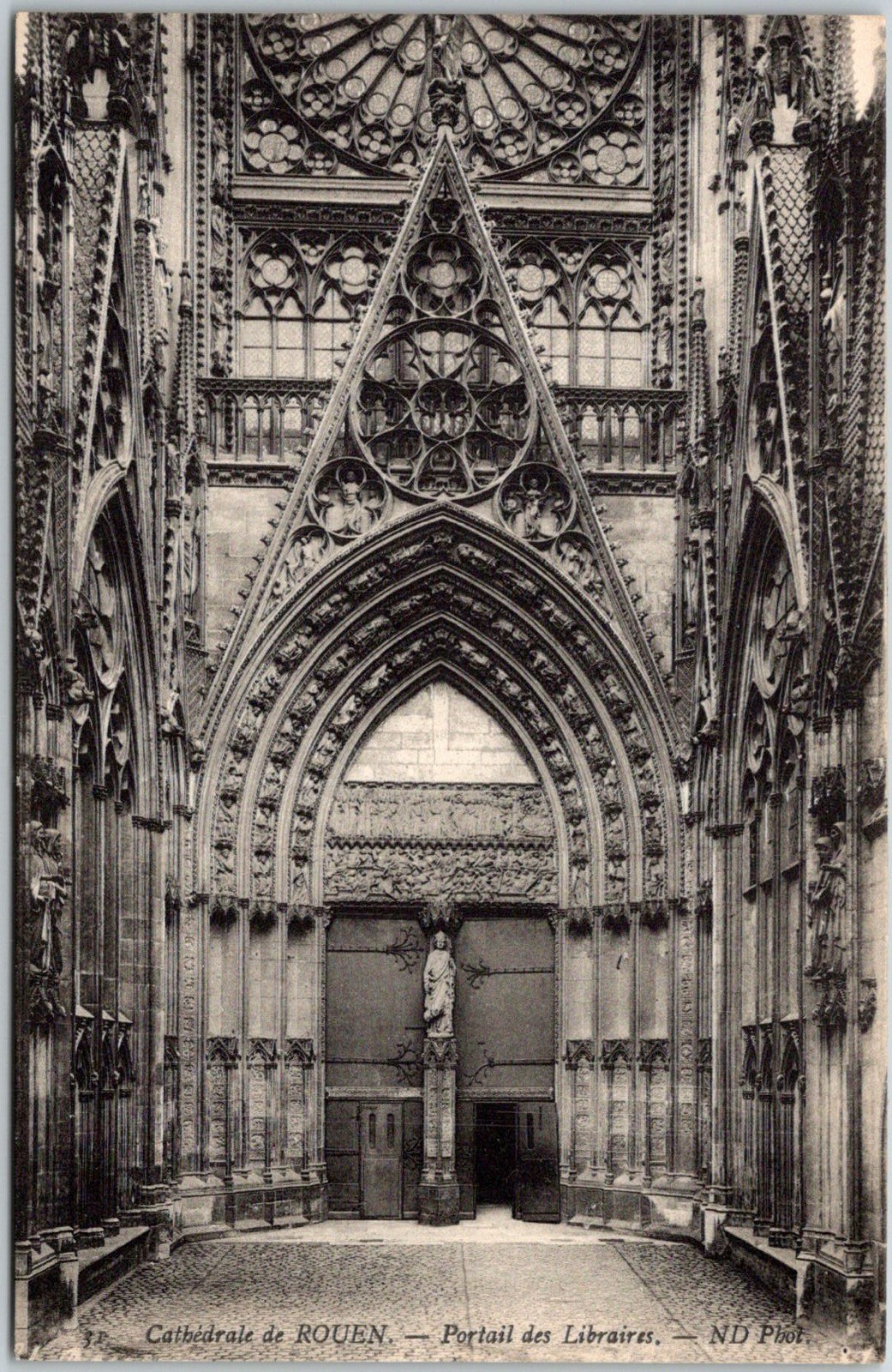Cathedral Portal Rouen France C.1910s Sepia Unposted Vintage Postcard Cathedral Portal Rouen France C.1910s Sepia Unposted Vintage Postcard