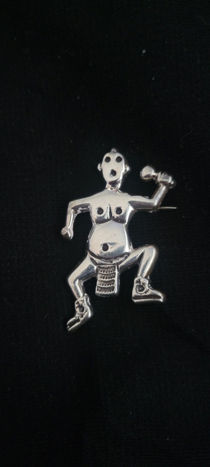 Vintage Navajo Sterling Silver Mudhead Kachina Sandcast Hand Stamped Pin 2” Vintage Navajo Sterling Silver Mudhead Kachina Sandcast Hand Stamped Pin 2”