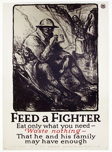 Original WWI US Food Administration Poster - Feed a fighter - Wallace Morgan