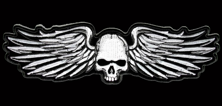 SON OF OUT LAW NOMAD SKULL WINGS IRON ON 5 INCH BIKER PATCH SON OF OUT LAW NOMAD SKULL WINGS IRON ON 5 INCH BIKER PATCH