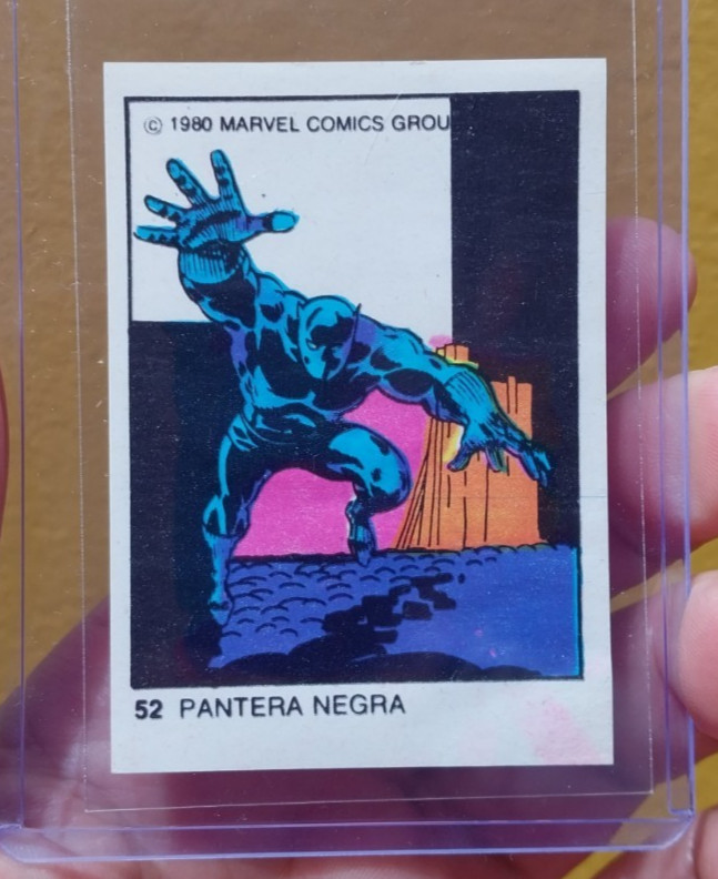 1980 Marvel Terrabusi Black Panther #52 Argentina Ultra Figus Blank Back Stain