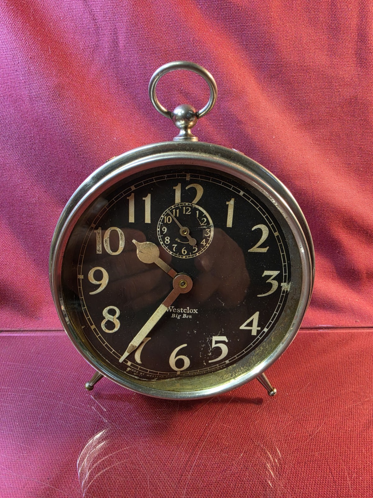 Vtg WESTCLOX BIG BEN Alarm Clock Nickel Black Face Working Restoration Project Vtg WESTCLOX BIG BEN Alarm Clock Nickel Black Face Working Restoration Project