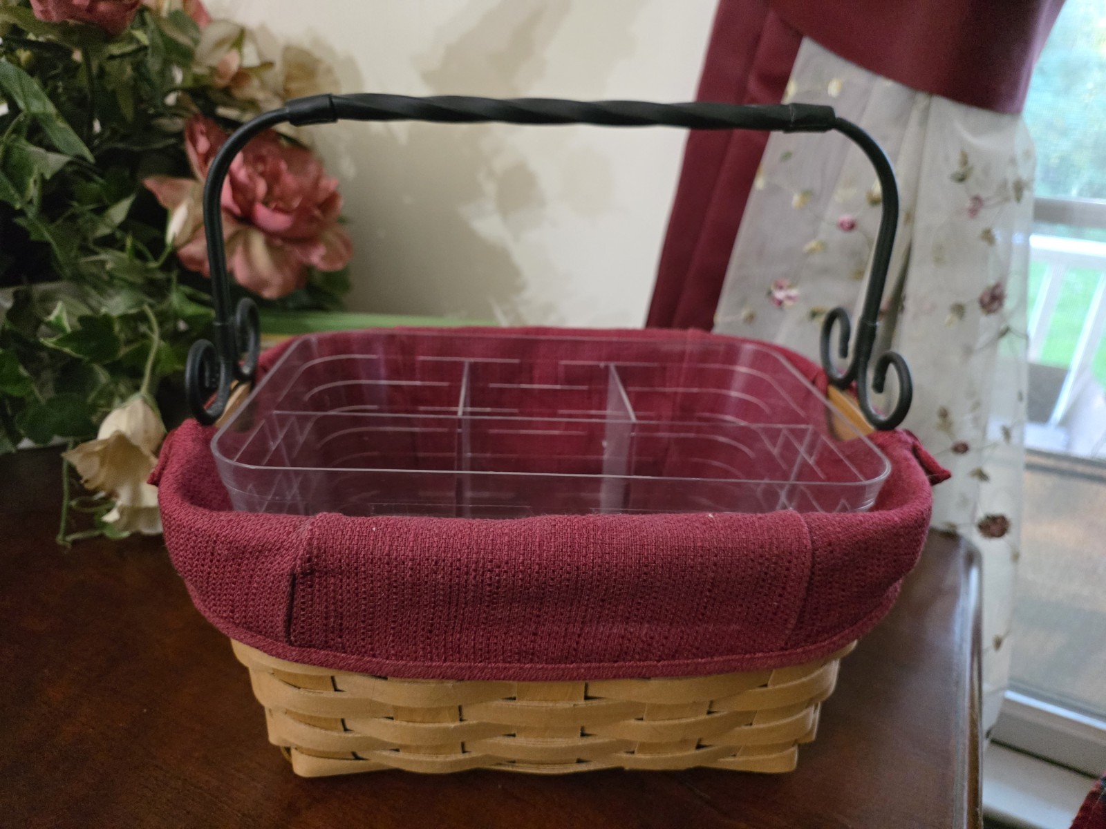 Longaberger 2012 Artesian Spring Basket w/ Wrought Iron Handle Protector Liner Longaberger 2012 Artesian Spring Basket w/ Wrought Iron Handle Protector Liner