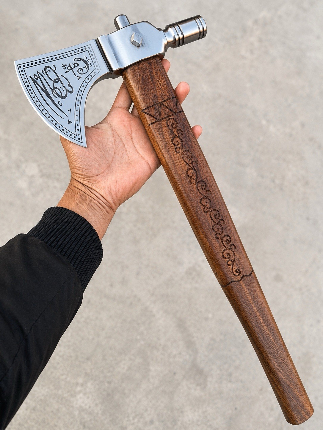 The Patriot Tomahawk 19” Mel Gibson Inspired Axe 5160 Steel Rosewood Handle The Patriot Tomahawk 19” Mel Gibson Inspired Axe 5160 Steel Rosewood Handle