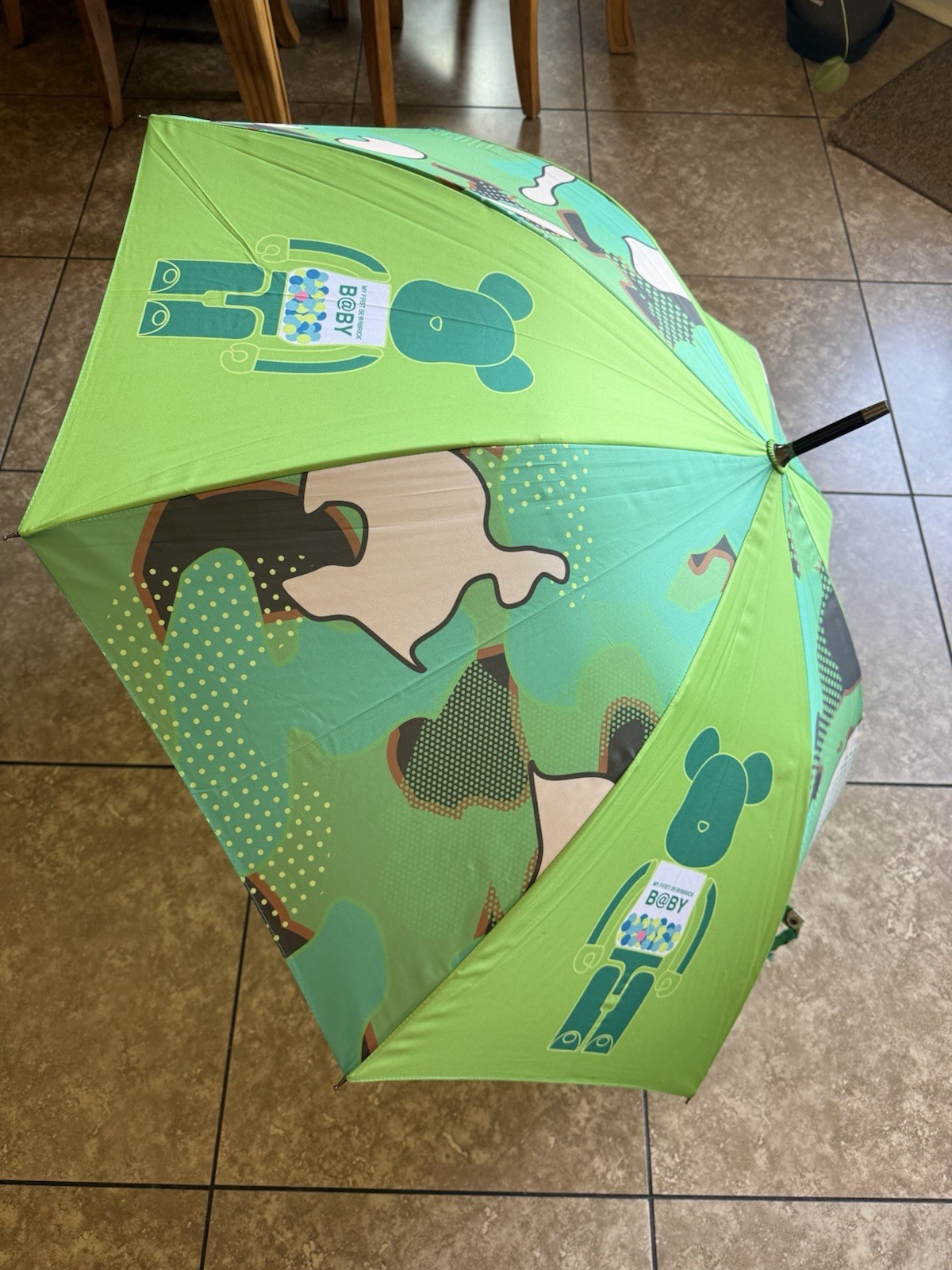 BE@RBRICK Macau 2022 WF Fashion My First BE@RBRICK B@BY Umbrella Green Promo New
