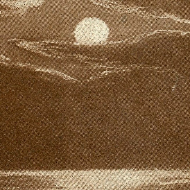 Moonlight on the sea Postcard copyright 1907 M T Sheahan Boston B&W USA