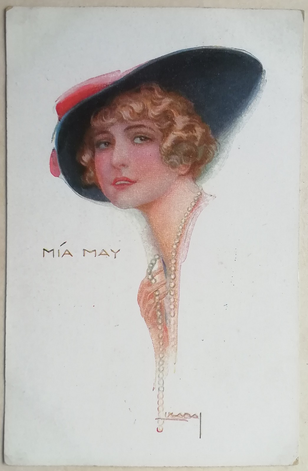 POSTCARD CASABELLA PADUA KNIGHT TEXTS WOMAN MIA MAY ADVERTISING SHOP