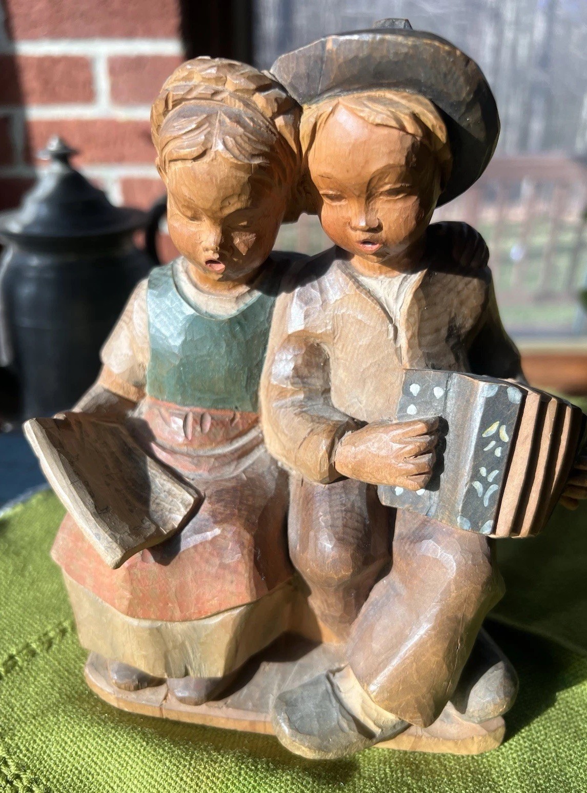 Vintage ANRI Ferrandiz Wood Figurine Children Accordion Italy Vintage ANRI Ferrandiz Wood Figurine Children Accordion Italy