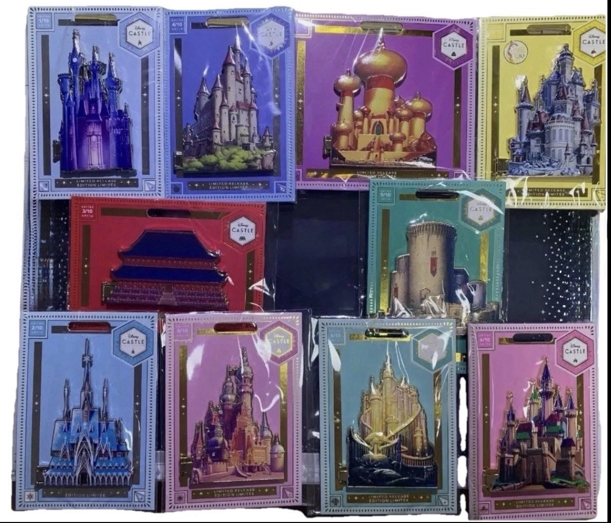 Disney Princess Castle Collection Complete Set of 10 Pins Pin Rare New In Pkgs Disney Princess Castle Collection Complete Set of 10 Pins Pin Rare New In Pkgs