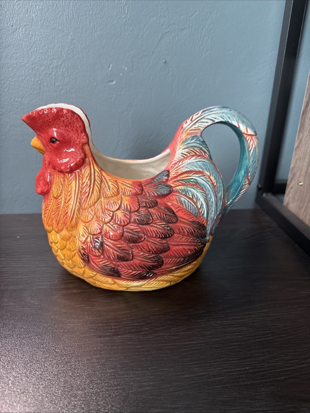 Vintage Country Gate Collection Ceramic Rooster Pitcher