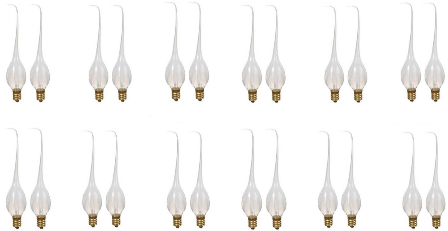 Lot of 24 Primitive Silicone Country Candle Lamp, Chandelier Light Bulbs 5 watt