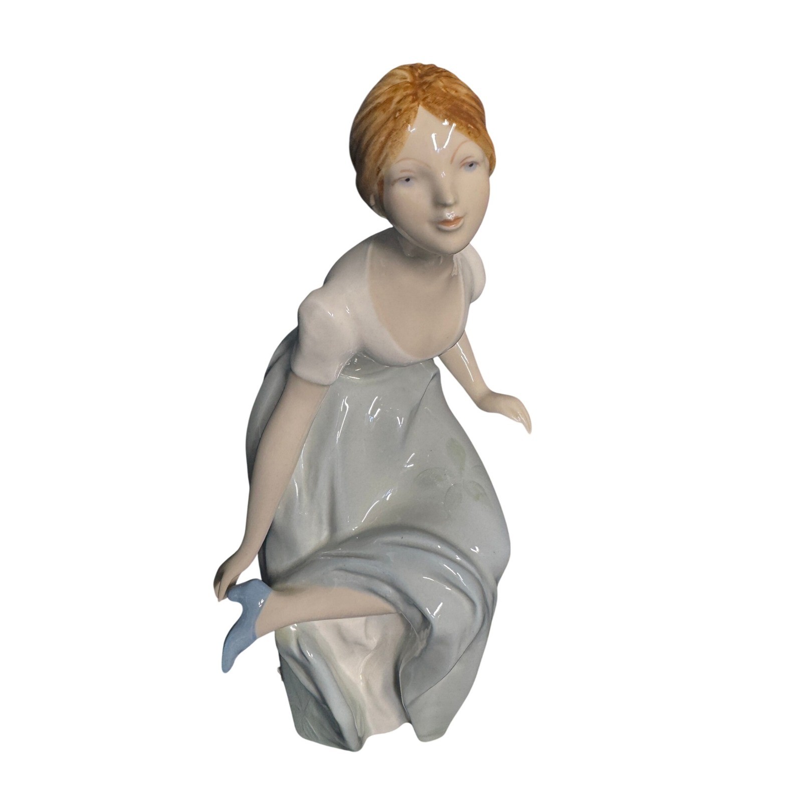 RARE Royal Dux Vintage Porcelain Figurine Woman Blue Dress Glossy 9.5 Inch RARE Royal Dux Vintage Porcelain Figurine Woman Blue Dress Glossy 9.5 Inch