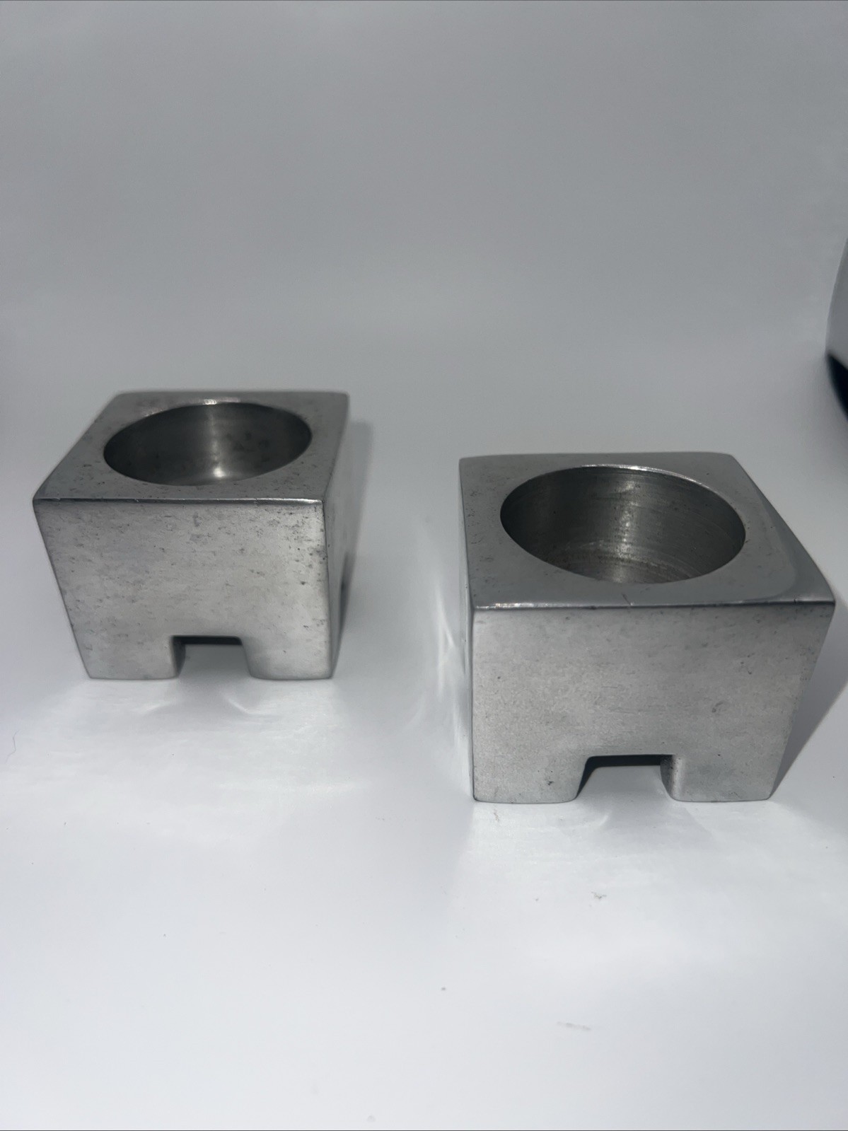 Zodax Minimalist Pewter Candle Holder Pair 2x2x1.5 Zodax Minimalist Pewter Candle Holder Pair 2x2x1.5